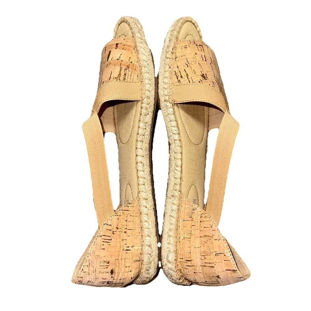 NWOB Talbots Ilyssa Elastic‎ Cork Espadrille Flats Strappy Sandals Women's 9 $99
